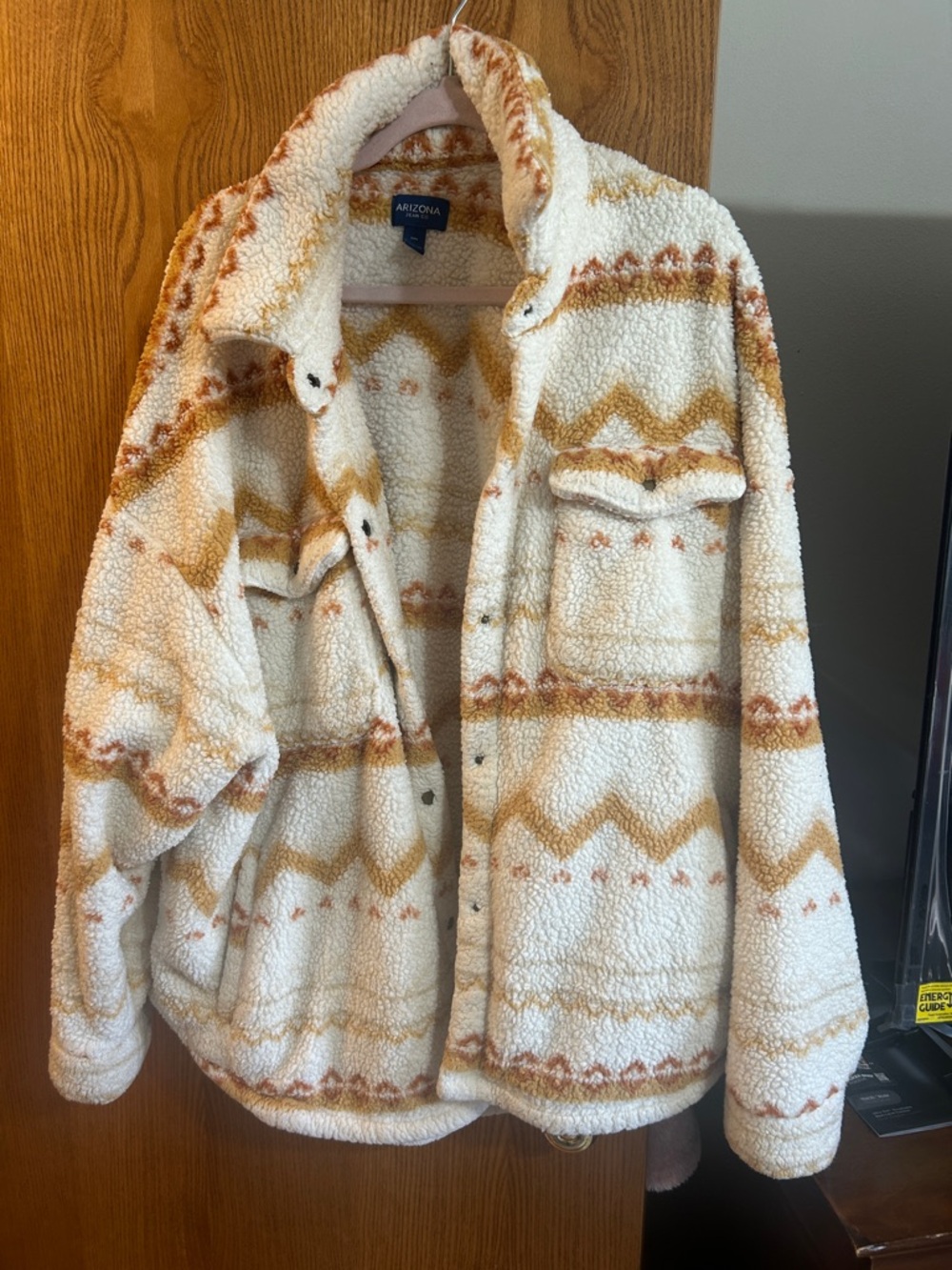 Arizona Jean Company Cream & Tan Sherpa Jacket